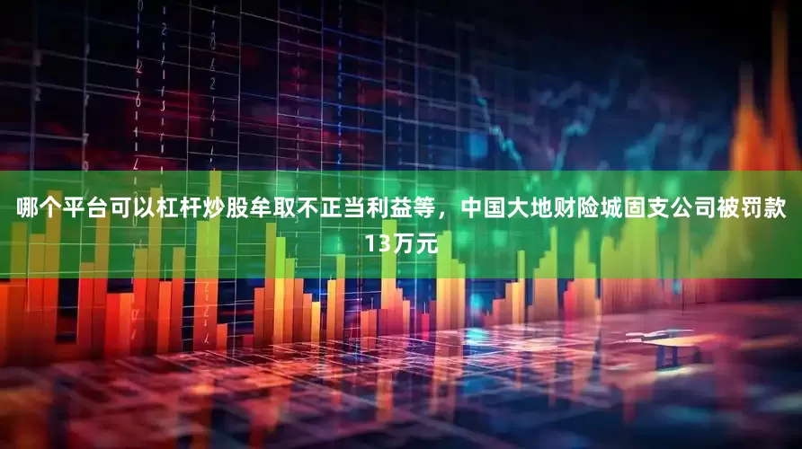 哪个平台可以杠杆炒股牟取不正当利益等，中国大地财险城固支公司被罚款13万元
